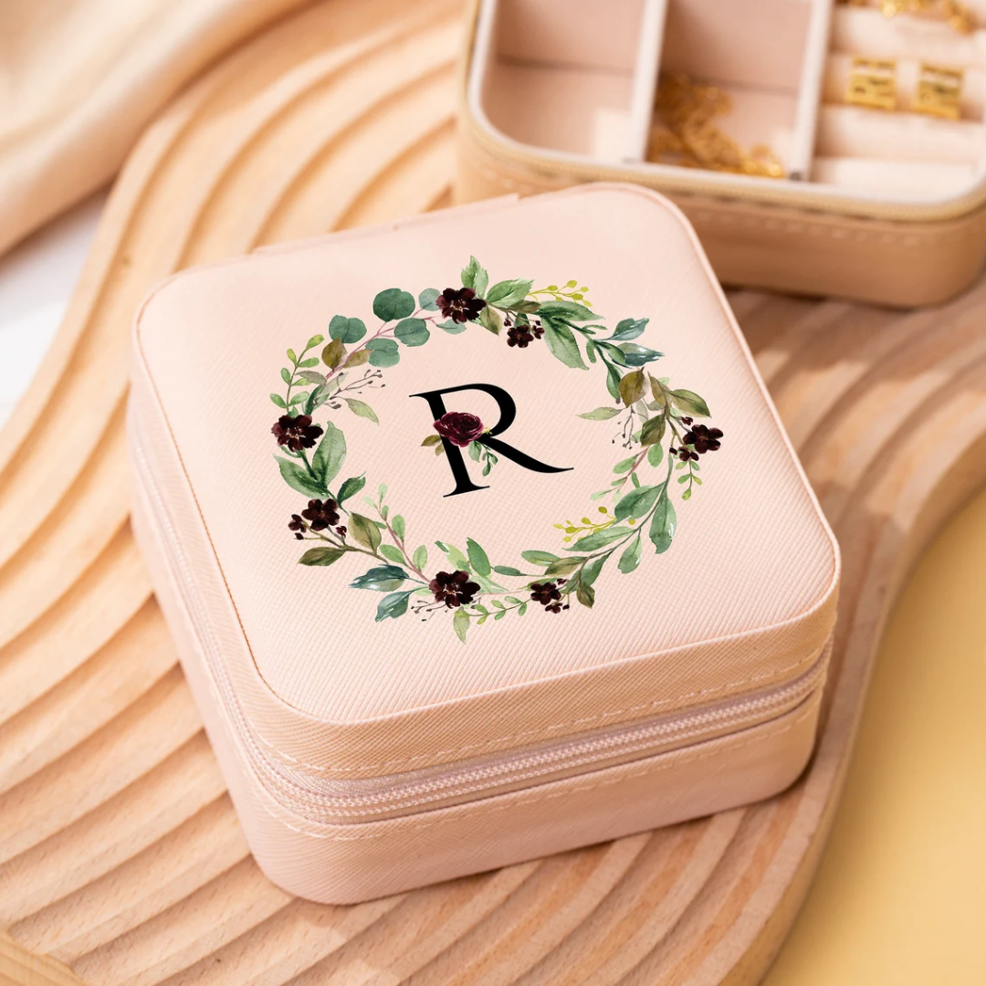 Personalized Alphabet Jewelry box | Compact & Stylish Organizer - Pink