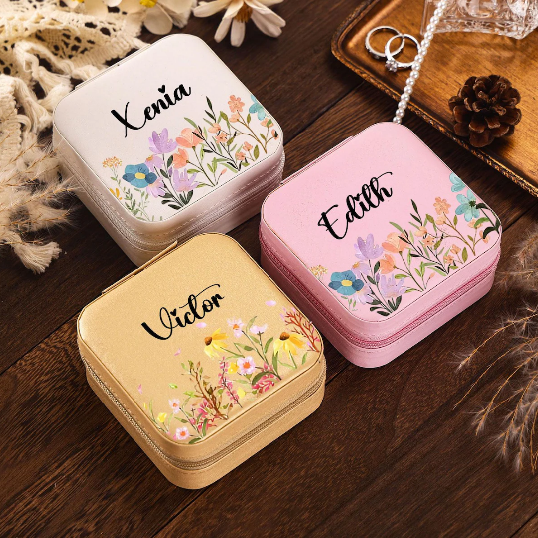 Customized jewelry box | Compact & Stylish Organizer - Pink