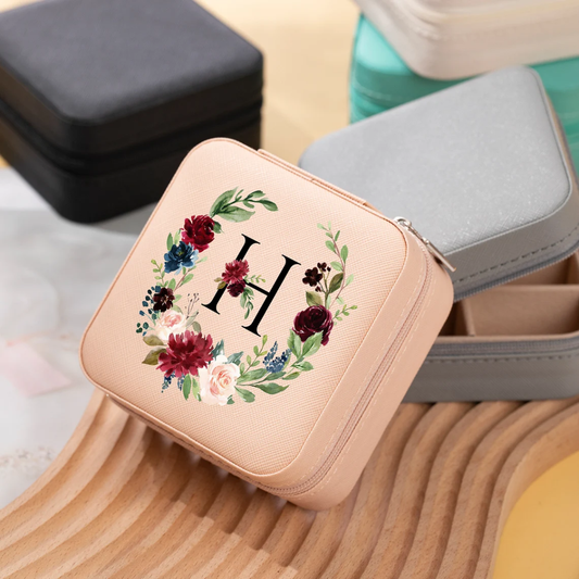 Personalized Alphabet Jewelry box | Compact & Stylish Organizer - Pink